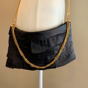 BCBGMaxAria Black Leather Convertible Bag